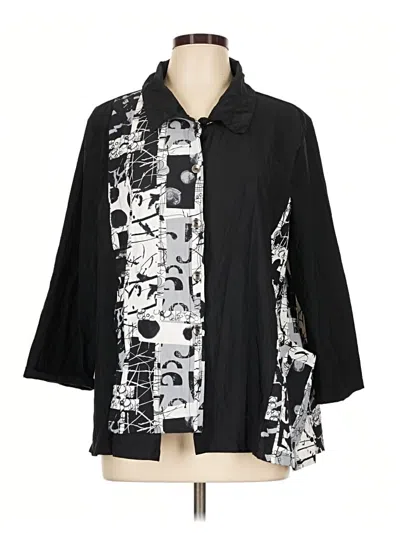 Pre-owned Chalet Et Ceci 3/4 Sleeve Button Down Shirt In Black