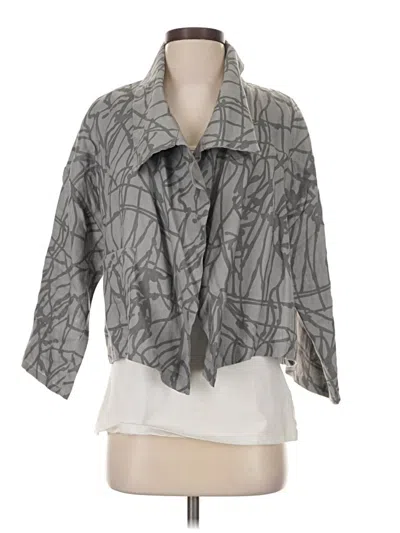 Pre-owned Chalet Et Ceci 3/4 Sleeve Button Down Shirt In Gray