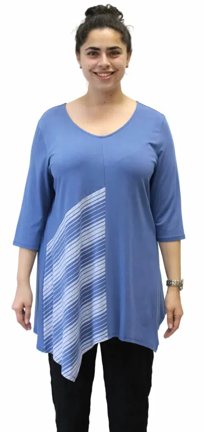 Chalet Et Ceci Brea Bamboo V-neck Top In Blue