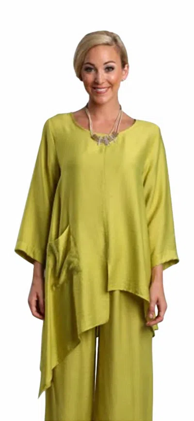 Chalet Et Ceci Dakota Silky Woven Top In Green