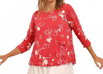 Chalet Et Ceci Gizel Floral Top In Carmine In Red