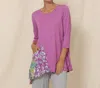 CHALET ET CECI GRETA TUNIC IN LILAC WITH FLORAL POCKET