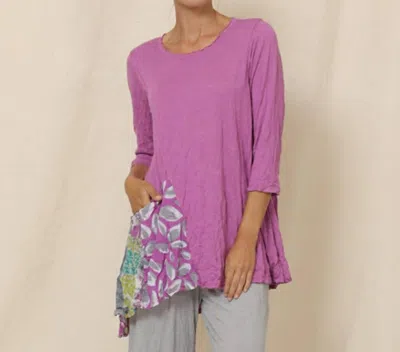 Chalet Et Ceci Greta Tunic In Lilac With Floral Pocket In Multi