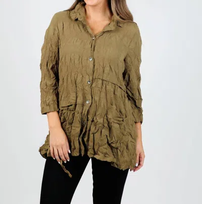 Chalet Et Ceci Inez 3/4 Sleeve Shirt In Dune In Green