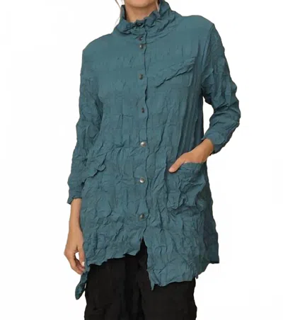 Chalet Et Ceci Jane Embossed Woven Shirt In Saxon In Blue