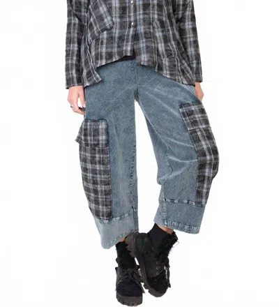 Chalet Et Ceci Joy Corduroy Mix Pants In Tide In Blue