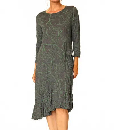 Chalet Et Ceci Maggy Knee-length Mini Dress In Black/ Green In Gray