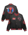 Chalk Line Men's Black/red Deadpool Fanimation Satin Full-snap Jacket In Black,red