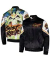CHALK LINE MEN'S BLACK/WHITE GHOST RIDER FANIMATION SATIN FULL-SNAP JACKET