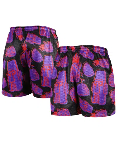 Chalk Line Men's  Black Spongebob Squarepants Homes Pattern Retro Shorts