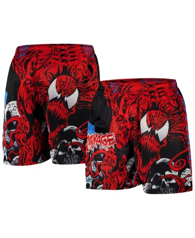 Chalk Line Men's Red/black Venom Carnage Mind Bomb 1996 Retro Shorts In Red,black