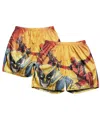 Chalk Line Men's Yellow Deadpool Wolverine Jump Retro Shorts In Yellow