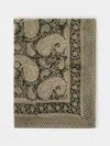 Chamois Big Paisley Block-printed Linen Rectangular Tablecloth (138in/3.5m)