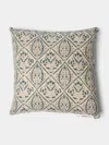 Chamois Block-printed Linen Cushions - 19.5in/50cm (set Of 2) In Green
