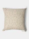 Chamois Block-printed Linen Cushions - 19.5in/50cm (set Of 2) In Neutral