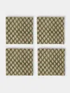 Chamois Cypress Block-printed Linen Napkins (set Of 4) In Multi