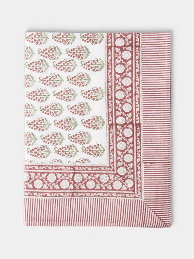 Chamois Dancing Star Block-printed Cotton Napkins (set Of 8) In Pink