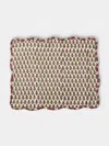 Chamois Diamond & Fan Block-printed Cotton Placemats (set Of 4) In Multi