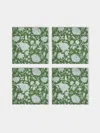 Chamois Indian Rose Block-printed Linen Napkins (set Of 4)