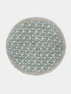 Chamois Indian Rose Block-printed Linen Round Tablecloth (86.5in/2.2m)
