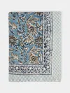 Chamois Indian Summer Block-printed Linen Rectangular Tablecloth (90.5in/2.3m)