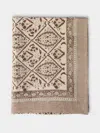 Chamois Jaipur Block-printed Linen Rectangular Tablecloth (138in/3.5m) In Brown