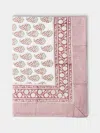 Chamois Persian Paisley Block-printed Cotton Rectangular Tablecloth (106in/2.7m) In Multi