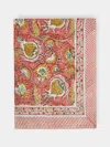 Chamois Pomegranate Block-printed Linen Rectangular Tablecloth (106.5in/2.7m)