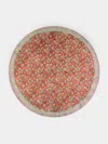 Chamois Pomegranate Block-printed Linen Round Tablecloth (71in/1.8m)