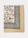 Chamois Samode Block-printed Cotton Rectangular Tablecloth (138in/3.5m) In Multi