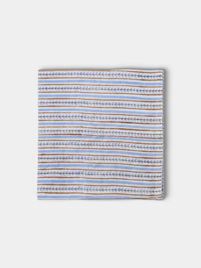 Chamois Set Of 4 Block-printed Linen Napkins