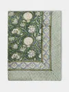 Chamois Tangier Pomegranate Block-printed Cotton Rectangular Tablecloth (90.5in/2.3m)