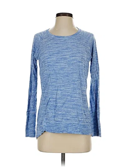 Pre-owned Champion 3/4 Sleeve T-shirt In Blue