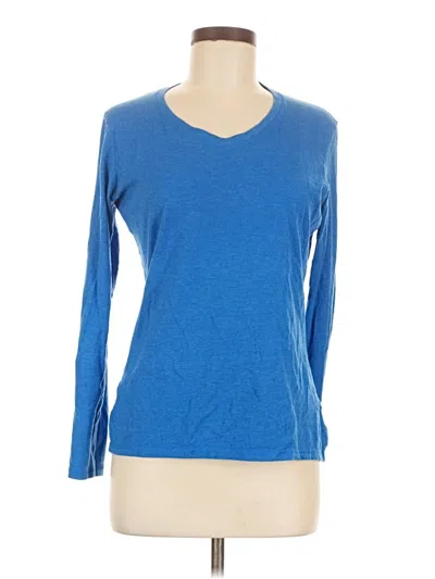 Pre-owned Champion 3/4 Sleeve T-shirt In Blue
