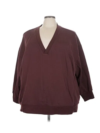Pre-owned Champion 3/4 Sleeve T-shirt In Burgundy