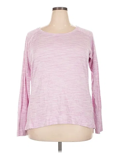 Pre-owned Champion 3/4 Sleeve T-shirt In Pink