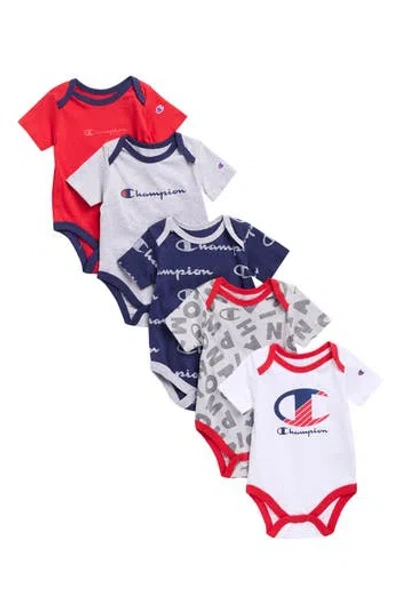 Champion Babies'  5-pack Short Sleeve Bodysuits In Multi