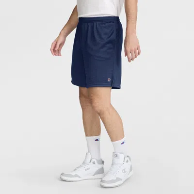 Champion 7" Classic Mesh Shorts, C Logo In Blue