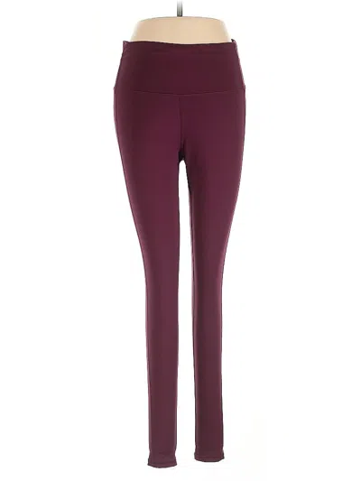 Pre-owned Champion Active Pants In Burgundy