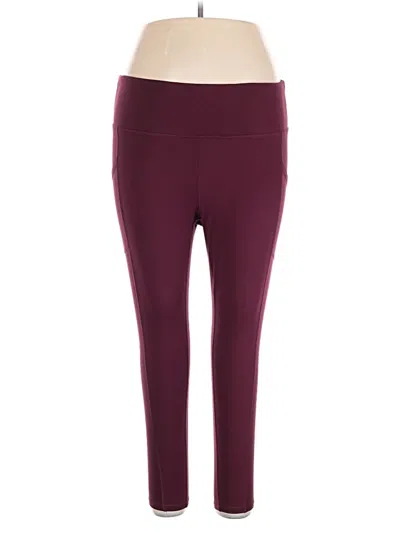 Pre-owned Champion Active Pants In Burgundy