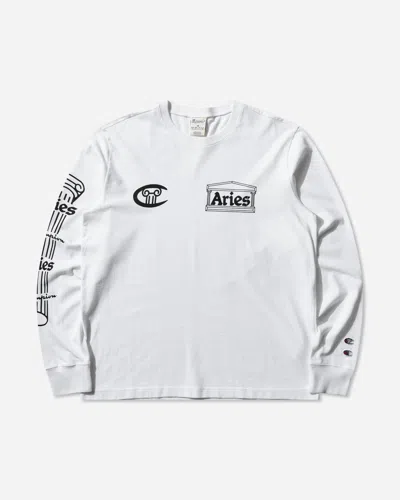 Champion Aries Sponsor Longsleeve T-shirt In White