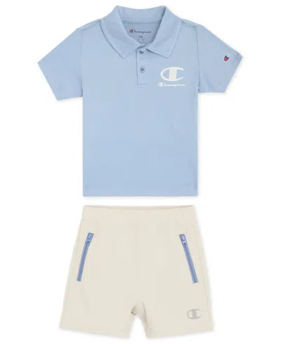 Champion Baby Boys' Active Short-sleeve Polo Shirt And Shorts, 2-piece Set In Multi