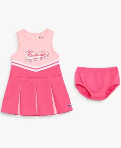 Champion Baby Girls' V-neck Dress And Bloomers In Pink