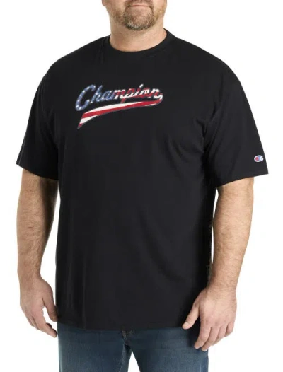 Champion Big & Tall Americana Script T-shirt In Black