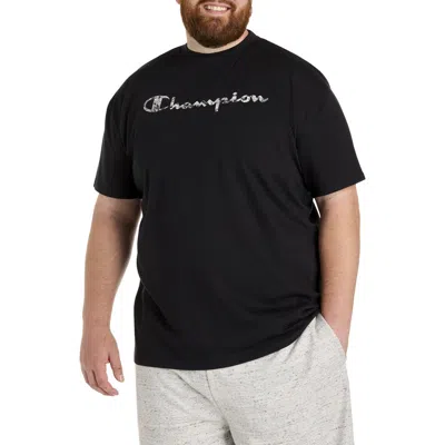 Champion Big & Tall Crackle Tonal Script T-shirt In Black