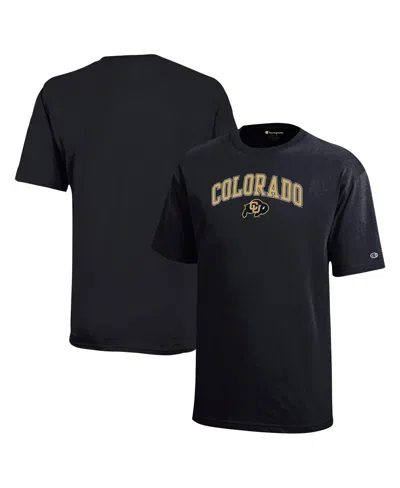 Champion Kids' Big Boys And Girls Black Colorado Buffaloes Arch Over Logo T-shirt