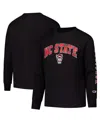 Champion Big Boys And Girls Black Nc State Wolfpack Distressed Arch Over Logo Long Sleeve T-shirt In Black