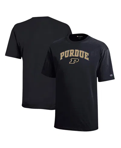 Champion Kids' Big Boys And Girls Black Purdue Boilermakers Arch Over Logo T-shirt