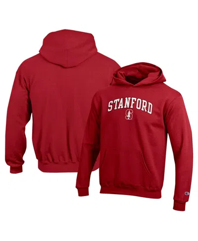 Champion Kids' Big Boys And Girls Cardinal Stanford Cardinal Campus Pullover Hoodie In Red
