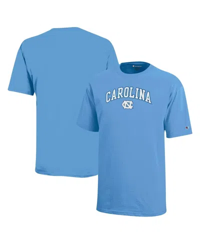 Champion Big Boys And Girls Carolina Blue North Carolina Tar Heels Arch Over Logo T-shirt In Light Blue